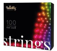 twinkly Bande LED Strings 100 LED RGB, Intérieur/Extérieur, Alexa & Google Home, IP44, Fil noir 8 m