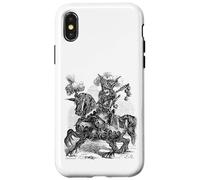 Alloces Un Soldat à tête de Lion Qui crache Le feu sur Un Cheval Coque pour iPhone X/XS