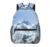Allocs Travel World Sac à dos d'école imprimé pour enfants, cartable, livre, ordinateur portable, sac à dos décontracté pour femmes et hommes, Paysage des montagnes enneigées., taille unique