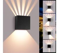 ALLOMN Applique Murale LED D'intérieur Et D'extérieur, Blanc Chaud éclairage Direct Vers le Haut Et Vers le Bas Faisceau Lumineux Réglable étanche IP65 pour Salon Chambre Escalier Jardin Balcon