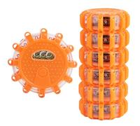 ALLOMN Feux de route à LED, Lot de 6 Feux D'avertissement Clignotants de Sécurité avec 9 Modes de Flash Kit de Balises de Disque D'urgence Routière étanches pour Voiture, Camion, Camping-car, Bateau