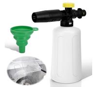 ALLOMN Lance à mousse à neige pour nettoyeur haute pression Karcher K Series K2 K3 K4 K5 K6 K7, 750 ml anti-fuite pour lavage de voiture avec entonnoir pour nettoyer les voitures et divers véhicules