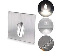 ALLOMN LED Applique Murale, Appliques Murales Step Lampe Square Encastré LED Step Escalier Lampe Porche Voie lumière 1W Sous-sol Ampoule AC 100-245V (Blanc Froid, 1 PCS)