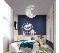 ALLOMN LED Suspension, Plafonnier Lampe de Fée Lune et étoiles Lustre de Chambre à Coucher Grand Cadeau Pour Enfant Ami (Blanc Chaud)