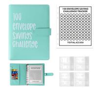 ALLOMN Lot de 100 enveloppes Saving Challenge Euro - 100 enveloppes - Classeur à économie d'argent - Format A5 - Planificateur budgétaire à économiser 5050 euros - Pour couple, bureau, maison, école -