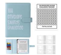 ALLOMN Lot de 100 enveloppes Saving Challenge Euro - 100 enveloppes - Classeur à économie d'argent - Format A5 - Planificateur budgétaire à économiser 5050 euros - Pour couples, bureaux, maison, école