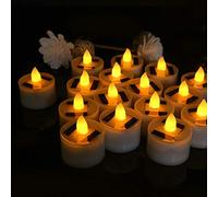 ALLOMN Lot de 12 bougies solaires sans fumée, simulation LED vacillante, fausses bougies votives LED pour décorations extérieures
