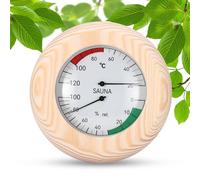 ALLOMN Thermomètre et Hygromètre de Sauna, 2 en 1 en Bois Thermomètre et Hygromètre Numérique précis pour Sauna Hammam Thermomètre et hygromètre pour Atelier, école, Marché, Entrepôt