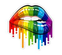 alloneslife 13cm pour La Voiture Créative Body Lip Reflective Stickers Easy and Stick Rainbow Fit Motorcycle Stickers pour Adultes