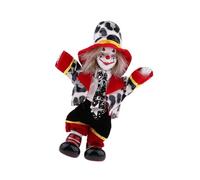 alloneslife 7inch Porcelain Clown Statue Figurine Tabletop Decoration with Party Tenfit Festival Accessoires pour Étagère À Domicile Affichage Western Clown Statue