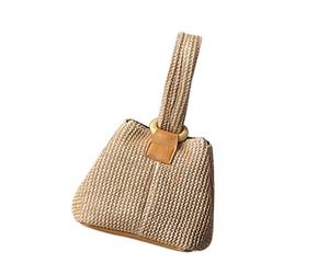 alloneslife À main en paille | à main tissé à poignée supérieure, choix de transport naturel léger pour les promenades de shopping et les