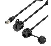alloneslife Adaptateur de sur panneau RJ45 Cat6 intégré avec, 3m | Construction IP68 avec couvercle anti-poussière et joint étanche pour une connectivité réseau Cat6 stable