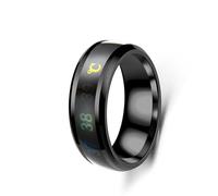 alloneslife Bagues en acier inoxydable pour couples | Détection intelligente de la température pour un usage quotidien et des occasions spéciales, bijoux étanches
