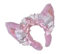 alloneslife Bandeau d'oreille, bandeau de fête, serre-tête de soubrette avec nœud pour costume de femme à thème féminin, sous-cultures (rose)