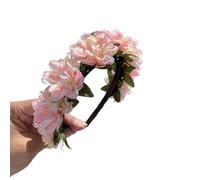 alloneslife Bandeau d'oreille, bandeau en forme de fleur réaliste pour printemps, camping, photographie, bandeau pour mariage, fête (rose pur, grand fluide)