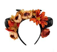 alloneslife Bandeau d'oreille, bandeau en résine avec corne de fleur unique, corne, corne, couvre-chef pour Halloween et usage quotidien