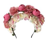 alloneslife Bandeau d'oreille, bandeau pour femme, guirlande de mariée, fête, mariage, bandeau de plage, accessoire de cheveux pour fille, bandeau pour femme (poudre blanche double)