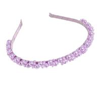 alloneslife Bandeau d'oreille coloré, accessoire de cheveux élégant pour femme, avec détails de perles d'imitation, bandeaux tendance pour femme (violet, taille unique)