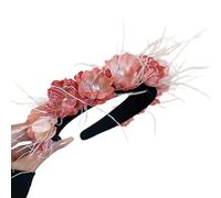 alloneslife Bandeau d'oreille coloré avec détails floraux - Accessoire de cheveux élégant pour femme et fille (rose foncé)