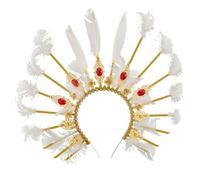 alloneslife Bandeau d'oreille en forme de couronne sacrée pour femme, festival, fête, spectacles, accessoires pour cheveux (blanc)