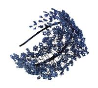 alloneslife Bandeau d'oreille pour fête, bandeau en cristal scintillant tissé pour mariée, mariage, fête, accessoire de coiffure (bleu)