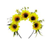 alloneslife Bandeau d'oreille, serre-tête, serre-tête délicat en forme de fleur, bandeau à fleurs pour les jours chauds, le printemps, les mariages, les fêtes de mariée (jaune)