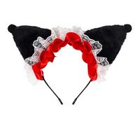 alloneslife Bandeau en peluche avec motif chats de dessin animé, excellent couvre-chef pour les tenues quotidiennes, les fêtes ou les accessoires photo