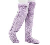 alloneslife Bas de cuisse doux et épais pour l'hiver, la maison, les activités de plein air, gardent la chaleur au-dessus du genou pour homme et femme, 13 couleurs, comme sur l'image, XL-5XL