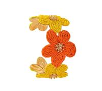 alloneslife Bohème Artistique pour Les Femmes Faites À La Main en Raffie Et Alliage De Bijoux Floraux Tissés Alliage