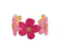 alloneslife Bohème Artistique pour Les Femmes Faites À La Main en Raffie Et Alliage De Bijoux Floraux Tissés Alliage