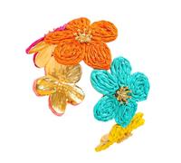 alloneslife Bohème Artistique pour Les Femmes Faites À La Main en Raffie Et Alliage De Bijoux Floraux Tissés Alliage