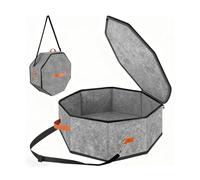 alloneslife Boîte de rangement en polyester robuste avec bandoulière latérale en carton renforcé incluse - Étui de voyage pliable avec poignées