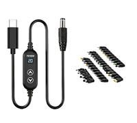 alloneslife Câble de Conversion USB C DC5V-20V avec Protections de, G | Bouton de réglage des tensions et affichage LED pour les besoins de, divers appareils, pointes multiples,