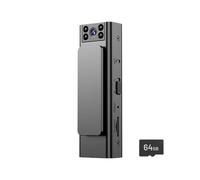 alloneslife Caméra corporelle rotative 1080p vidéo 32 Go de stockage 1100 mAh batterie rechargeable avec clip sur le corps design portable clip sur corps caméra avec vue de nuit