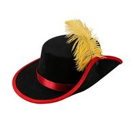alloneslife Chapeau accessoire de déguisement, texture feutrée | Accessoire en feutre vintage structuré, accent latéral pour les fêtes costumées, séances de portraits, de