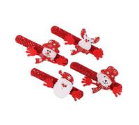 alloneslife Collection de bandes de slap de Noël | Quatre bracelets festifs avec décorations d ' animaux en peluche, accessoires de poignet pour activités d ' échange,