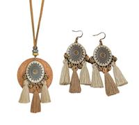 alloneslife Collier Et Boucles D'oreilles Élégantes Faites À La Main ACCESSOIRES DE FASE BIENDRES DE POUR FEMMES ET FILLES Collier En Alliage Fait