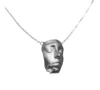 alloneslife Collier pendentif visage masque avec alliage inspiré de l ’ art | Chaîne en alliage confortable avec collier réglable pour un usage quotidien, de déchirure et de détails