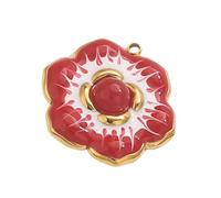 alloneslife Composant De Charme Floral Vibrant Poli pour Le Collier Collier Unique Boucle d'oreille Crafting Pendeur Fleurs en Acier Inoxydable