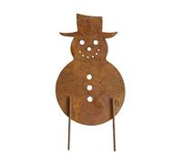 alloneslife Décoration de jardin en métal rouillé résistant aux intempéries Père Noël et bonhomme de neige Décoration de jardin pour Noël, fête, extérieur, silhouettes en métal