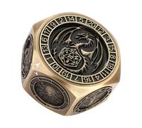 alloneslife Dés de Table RPG Spinner en Alliage de Zinc | Sélecteur de numéros de symboles fantastiques pour les soirées de jeux de société, pièce d ' affichage de bureau