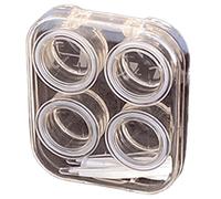 alloneslife Élégant étui à lentilles avec kit d'outils de port, idéal pour les adultes et les étudiants, usage quotidien et pratique en voyage, jaune