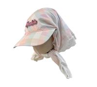 alloneslife Élégant foulard à carreaux chapeau unisexe de protection solaire brodé chapeau de protection solaire pour les amateurs de plein air, rose, S-4XL