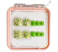 alloneslife Elegant Touch Faux ongles à coller sur les ongles d'orteils à presser courts et colorés pour femmes et filles (04)