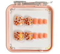 alloneslife Elegant Touch Faux ongles à coller sur les ongles d'orteils à presser courts et colorés pour femmes et filles (06)
