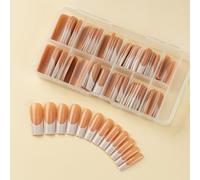 alloneslife Elegant Touch Lot de 120 faux ongles à coller sur les ongles - Bout français - Faux ongles à coller sur les ongles pour femme (CFXSYGT03)