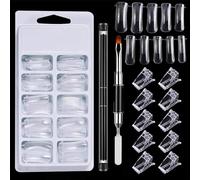 alloneslife Elegant Touch Lot de 3 faux ongles à coller sur faux ongles en gel double forme de cercueil avec limes à ongles pour nail art