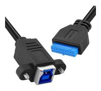alloneslife Embase de Carte mère USB3.0 à 20 Broches Adaptateur USB | sur panneau, câble flexible de 0, 3 M pour boîtier de bureau, fil de réparation du port