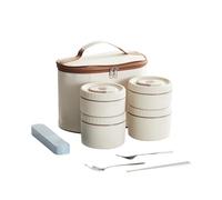 alloneslife Ensemble de boîtes à déjeuner en acier inoxydable 18/8 de qualité supérieure - Passe au micro-ondes et au four à induction - Robuste - Anti-déversement - Pour adultes