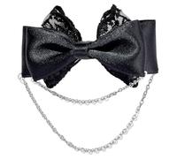 alloneslife Épingle à cheveux avec nœud papillon tendance pour filles - Accessoires de mode pour femmes et filles (noir)